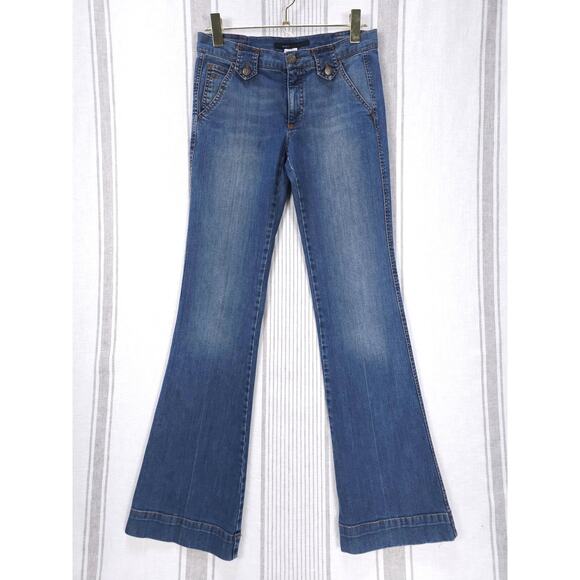 MARC JACOBS Jeans Y2K Wide Leg Flared Denim‎ 29x33 Womens 4 Distressed - Picture 1 of 15